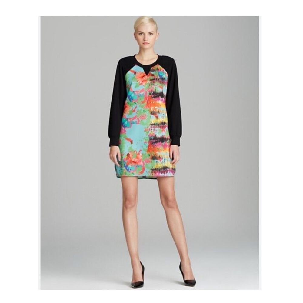 Milly Watercolor Long Sleeve Dress M